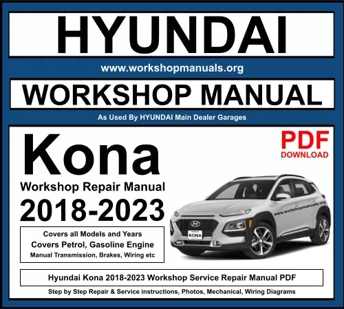 Hyundai Kona 2018-2023 Workshop Repair Manual Download PDF