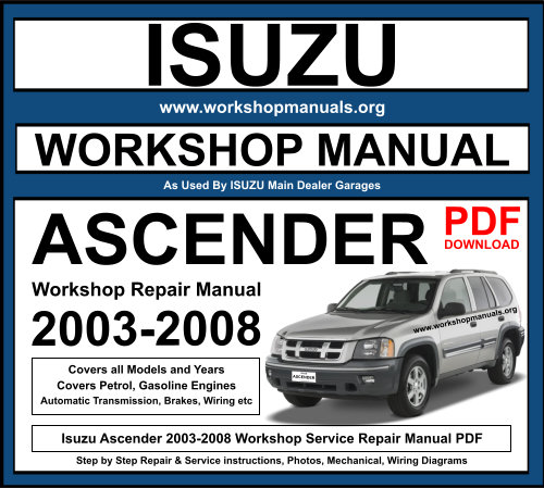 Isuzu Ascender 2003-2008 Workshop Repair Manual Download PDF