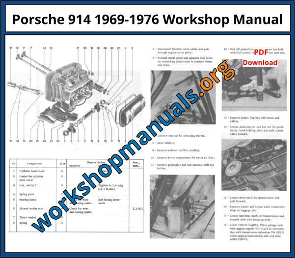 Porsche 914 1969-1976 Workshop Manual