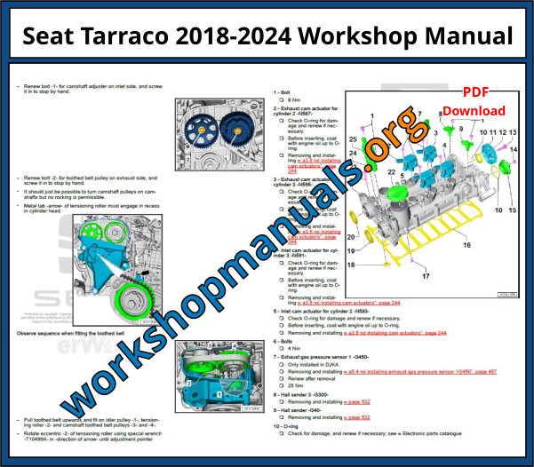 Seat Tarraco 2018-2024 Workshop Manual