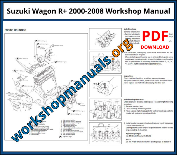 Suzuki Wagon R+ 2000-2008 Workshop Manual