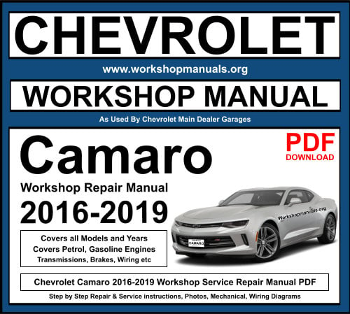 Chevrolet Camaro 2016-2019 Workshop Repair Manual Download PDF