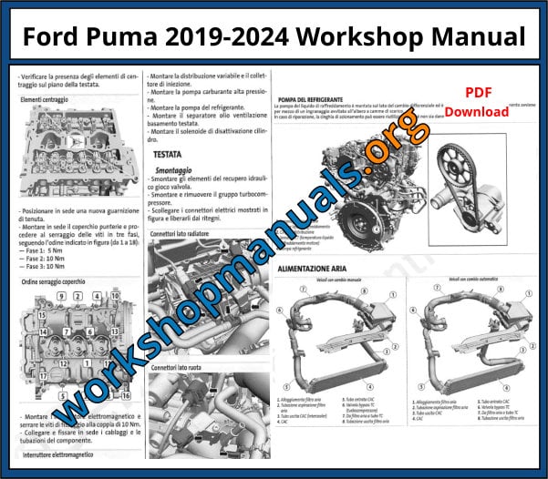 Leer Magazijn Slepen Ford Puma 2019-2024 Workshop Repair Manual Download PDF -