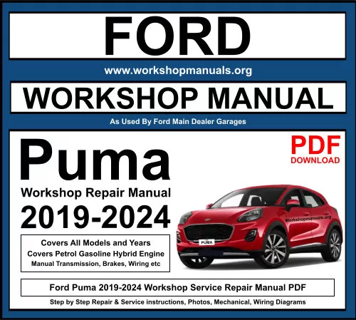 Ford Puma 2019-2024 Workshop Repair Manual Download PDF
