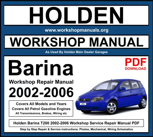 Holden Barina 2002-2006 Workshop Repair Manual Download PDF