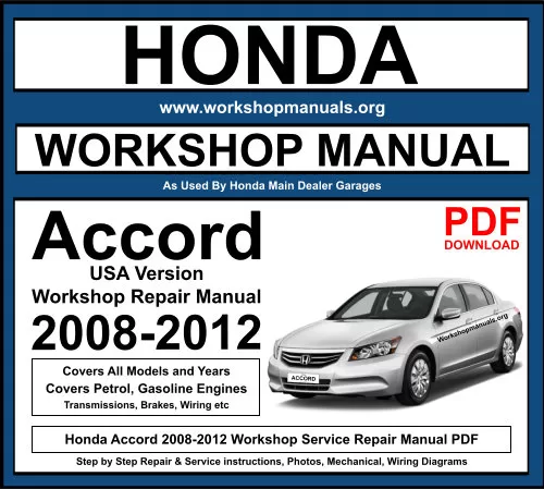 Honda Accord 2008-2012 Workshop Repair Manual Download PDF