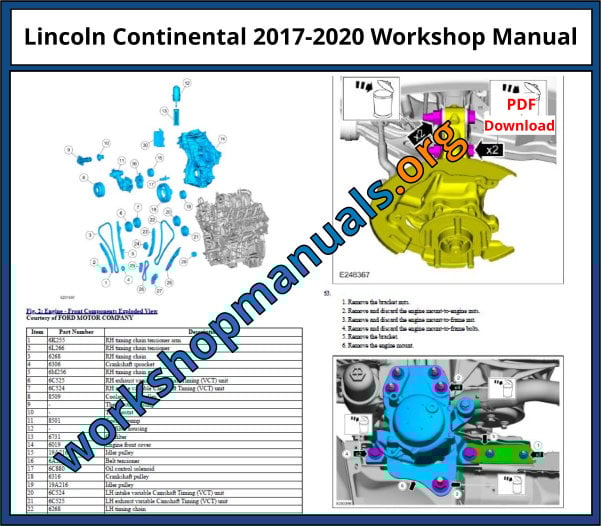 Lincoln continental 2017 2020 workshop repair manual download pdf