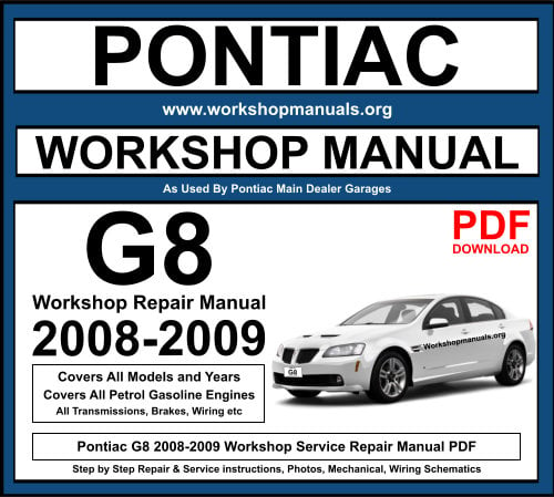 Pontiac G8 2008-2009 Workshop Repair Manual Download PDF