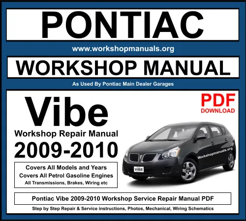 Pontiac Vibe 2009-2010 Workshop Repair Manual Download PDF