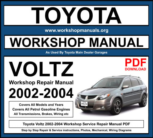 Toyota Voltz 2002-2004 Workshop Repair Manual Download PDF