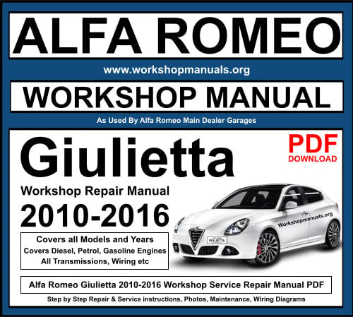 Alfa Romeo Giulietta 2010-2016 Workshop Repair Manual Download PDF