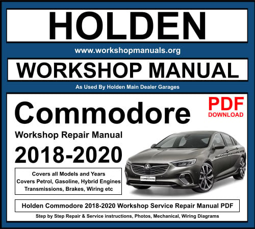 Holden Commodore 2018-2020 Workshop Repair Manual Download PDF