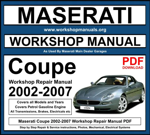 Maserati Coupe 2002-2007 Workshop Repair Manual Download PDF