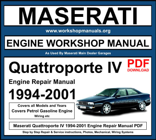 Maserati Quattroporte IV 1994-2001 Engine Repair Manual Download PDF