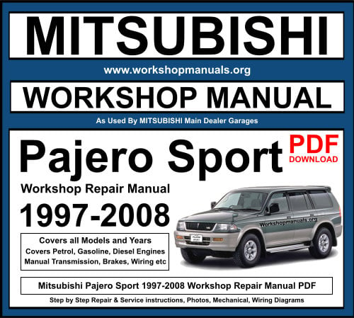 Mitsubishi Pajero Sport 1997-2008 Workshop Repair Manual Download PDF