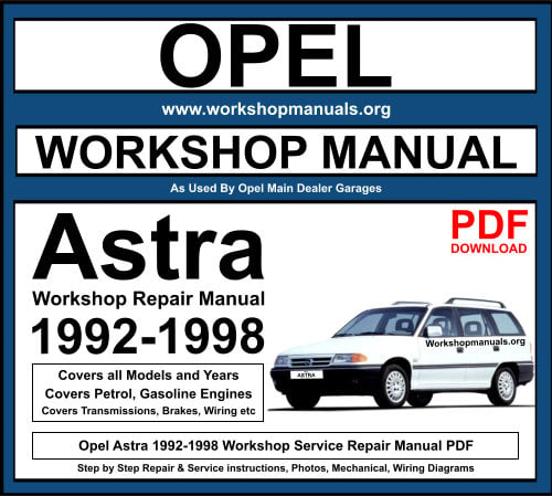 Opel Astra 1992-1998 Workshop Service Repair Manual Download PDF