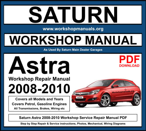 Saturn Astra 2008-2010 Workshop Repair Manual Download PDF