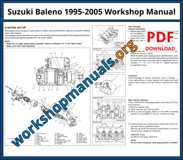 Suzuki Baleno 1995-2005 Workshop Manual