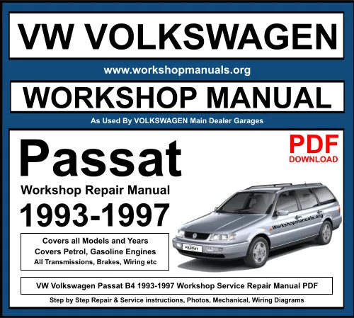 Volkswagen Passat B4 1993-1997 Workshop Repair Manual Download PDF