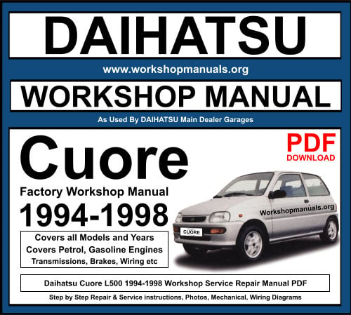 Daihatsu Cuore L500 1994-1998 Workshop Repair Manual Download PDF