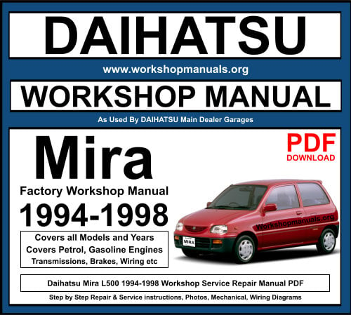 Daihatsu Mira L500 1994-1998 Workshop Repair Manual Download PDF