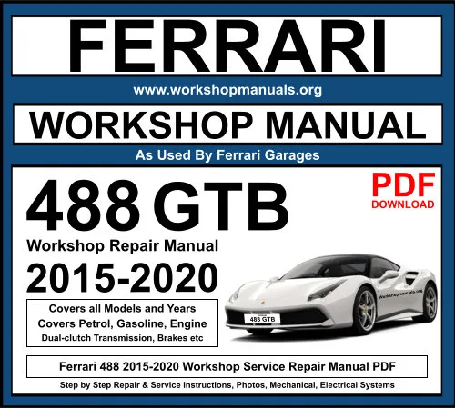 Ferrari 488 GTB 2015-2020 Workshop Manual Download PDF