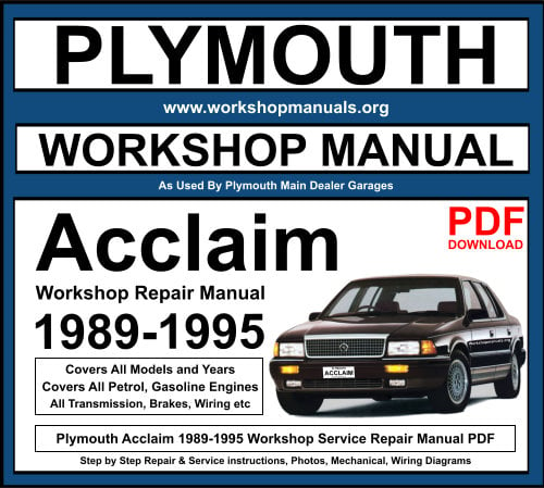 Plymouth Acclaim 1989-1995 Workshop Repair Manual Download PDF