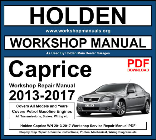 Holden Caprice 2013-2017 Workshop Repair Manual Download PDF