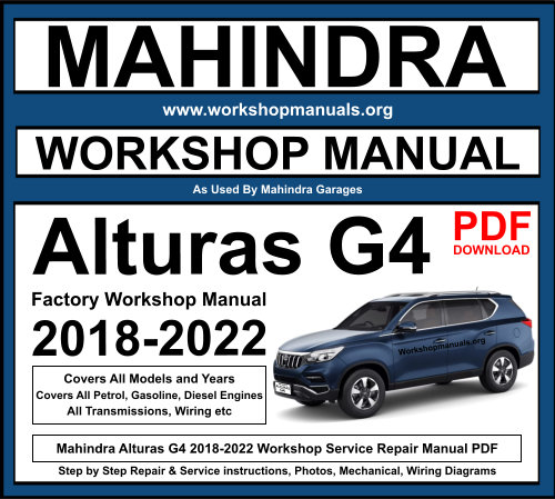 Mahindra Alturas G4 2018-2022 Workshop Repair Manual Download PDF