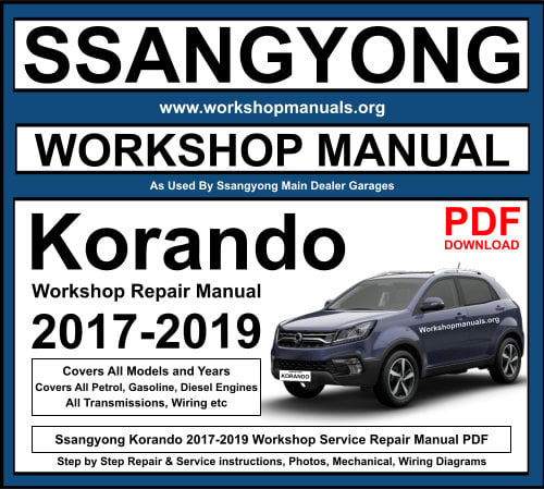 Ssangyong Korando 2017-2019 Workshop Repair Manual Download PDF