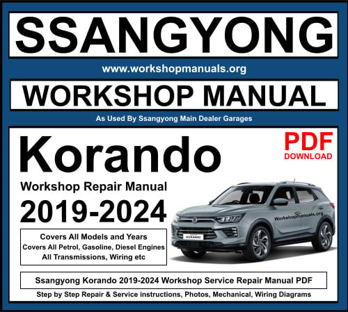 Ssangyong Korando 2019-2024 Workshop Repair Manual Download PDF