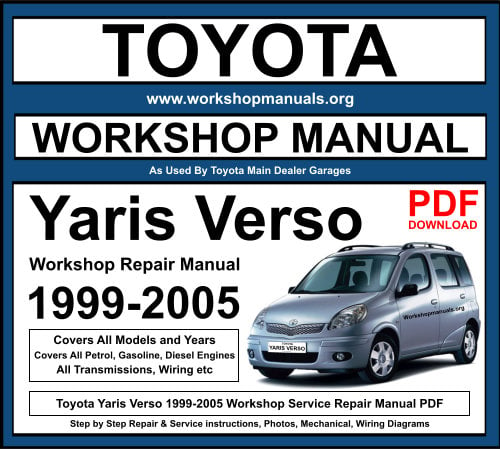 Toyota Yaris Verso 1999-2005 Workshop Repair Manual Download PDF