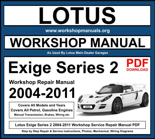 Lotus Exige Series 2 2004-2011 Workshop Repair Manual Download PDF