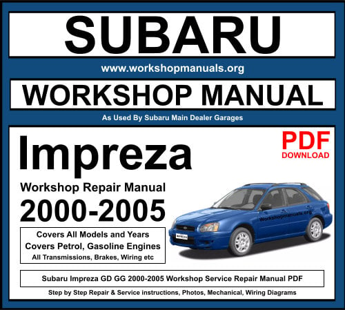 Subaru Impreza 2000-2005 Workshop Repair Manual Download PDF