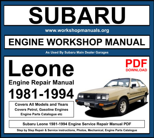 Subaru Leone 1981-1994 Engine Repair Manual Download PDF