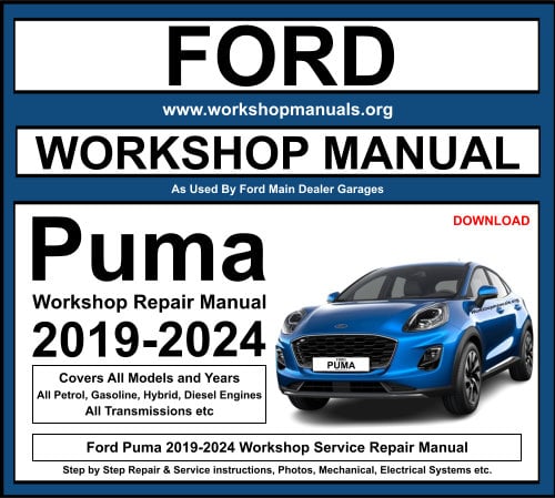 Ford Puma 2019-2024 Workshop Repair Manual Download