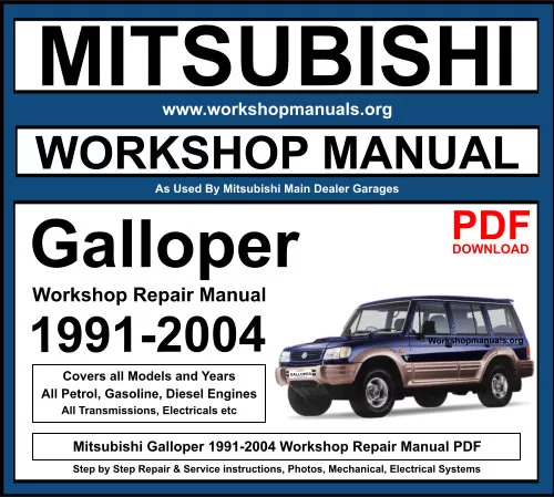 Mitsubishi Galloper 1991-2004 Workshop Repair Manual Download PDF