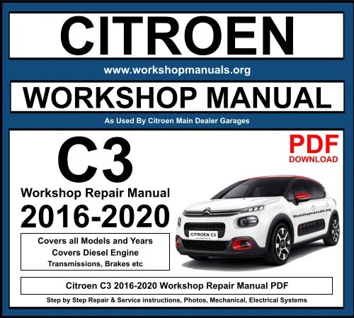 Citroen C3 2016-2020 Workshop Repair Manual Download PDF