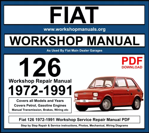 Fiat 126 1972-1991 Workshop Repair Manual Download PDF