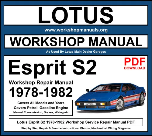 Lotus Esprit 1978-1982 Workshop Repair Manual Download PDF