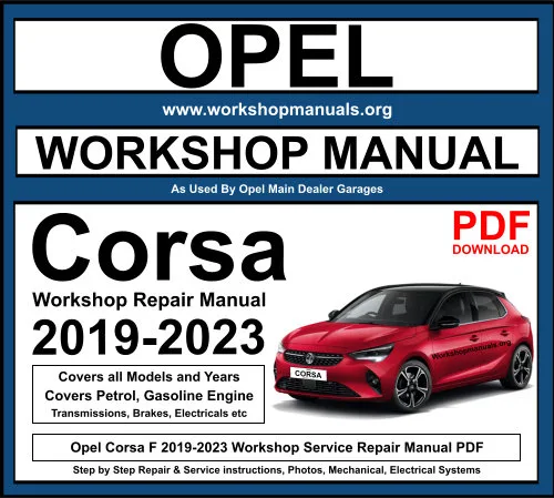 Opel Corsa F 2019-2023 Workshop Repair Manual Download PDF