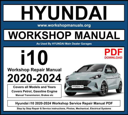 Hyundai i10 2020-2024 Workshop Repair Manual Download PDF