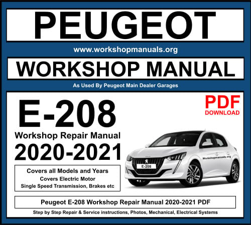 Peugeot E-208 Workshop Repair Manual Download 2020-2021 PDF