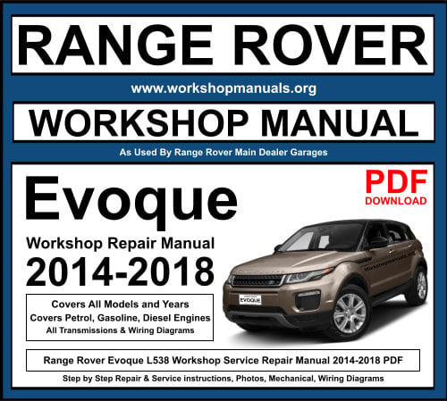 Range Rover Evoque 2014-2018 Workshop Manual Download PDF