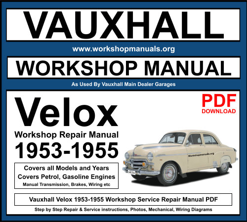 Vauxhall Velox 1953-1955 Workshop Repair Manual Download PDF