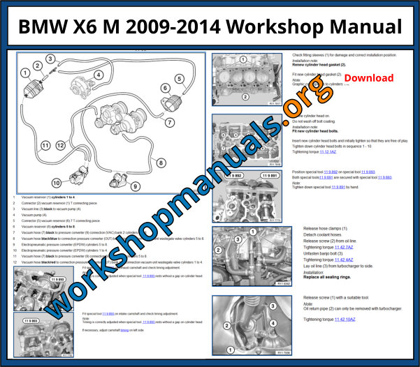BMW X6 M Repair Manual 20092014 Download MANUAL