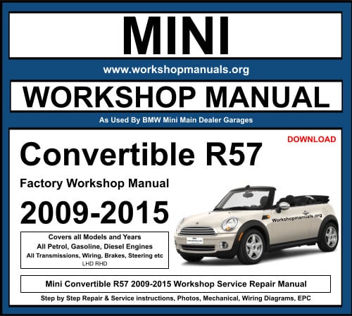 Mini Convertible R57 Workshop Repair Manual Download 2009-2015