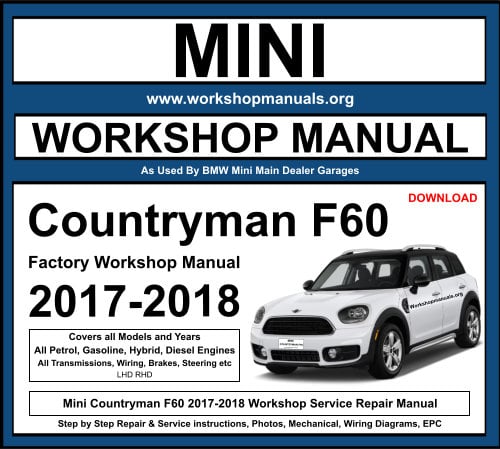 Mini Countryman F60 2017-2018 Workshop Repair Manual Download