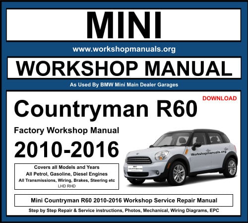 Mini Countryman R60 2010-2016 Workshop Repair Manual Download