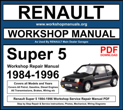 Renault Super 5 1984-1996 Workshop Repair Manual Download PDF